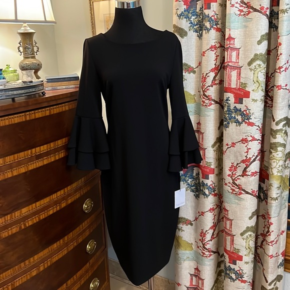NWT Calvin Klein Black Cocktail Dress Size 10 - Picture 1 of 5